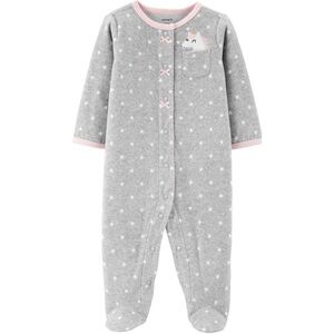 Carter's Gray and Pink Footie Pajama with Polka Dots